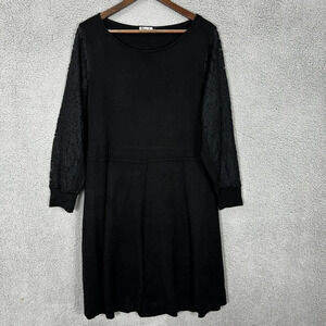 Eliza j midi sweater dress womens large‎ black floral lace whimsigoth witchy